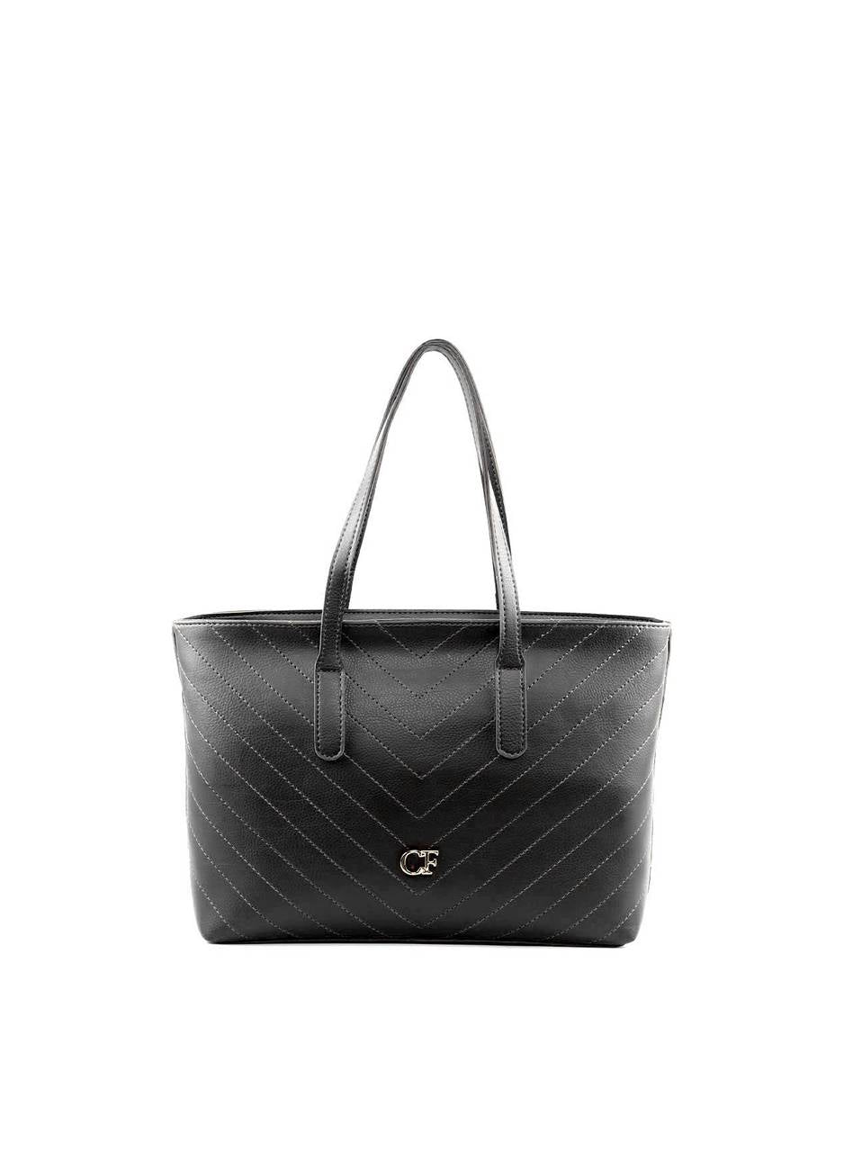 Bolsa Shopper com Costuras Frontais - Preta BSI-6159 - PR