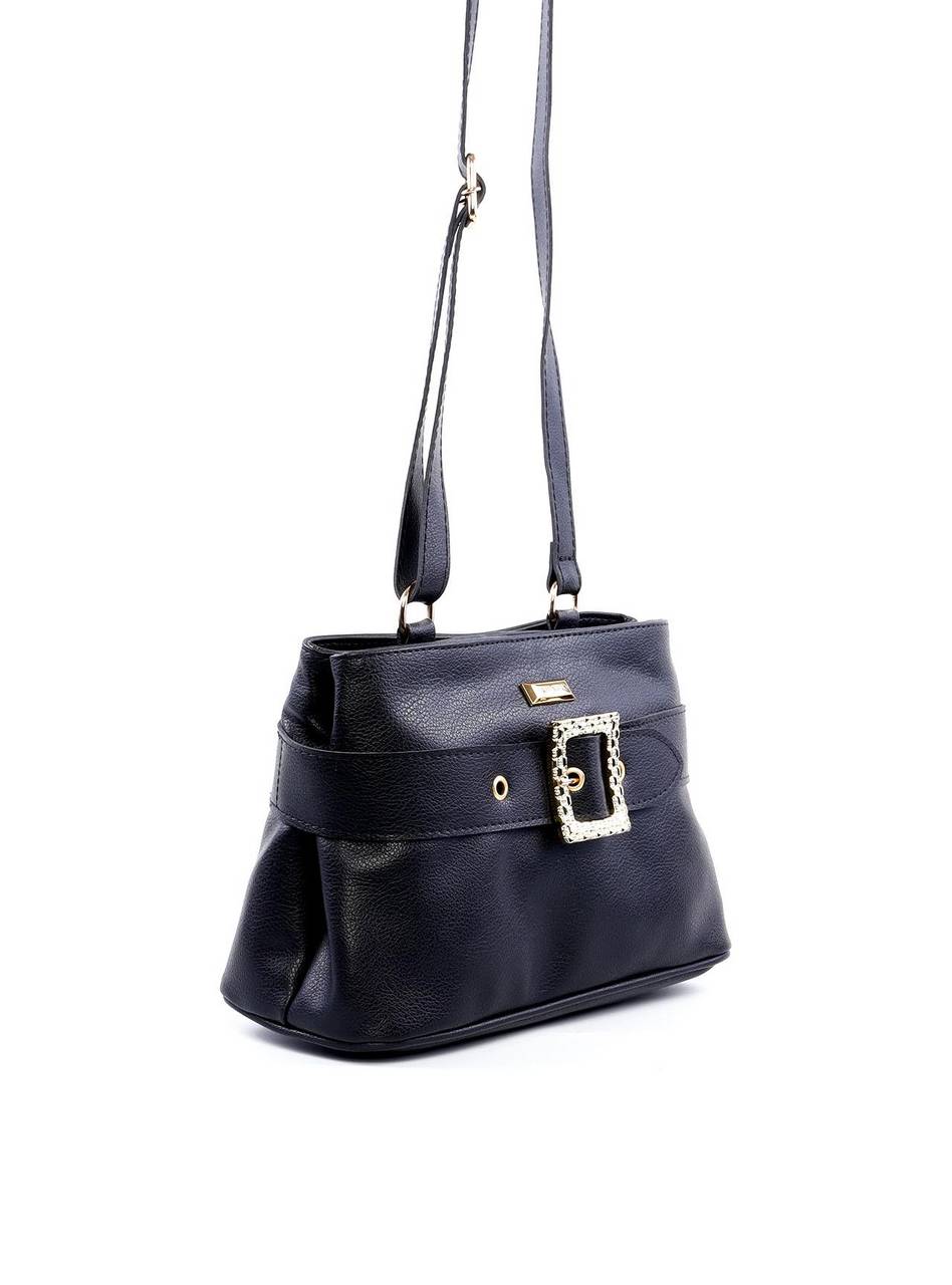 Bolsa Tote Transversal com Fivela - Preta BSI-6210 - PR