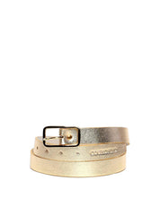 Cinto Feminino em Couro com Fivela Retangular - Ouro 1.1820000988 - AU
