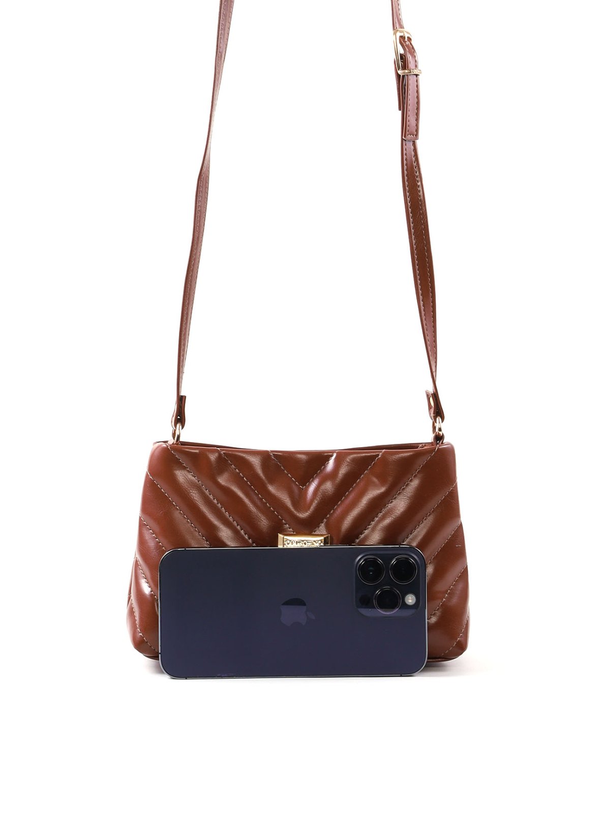 Bolsa Transversal Matelassê em V com Bolso Traseiro BSI-6551 - CS