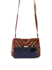 Bolsa Transversal Matelassê em V com Bolso Traseiro BSI-6551 - CS