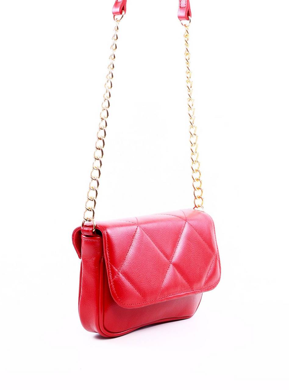 Bolsa Satchel Pequeno Couro Transversal - Vermelha BSI-5858 - VE