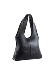 Bolsa Hobo Estilo Whipstitch - Preta BSI-6406 - PR