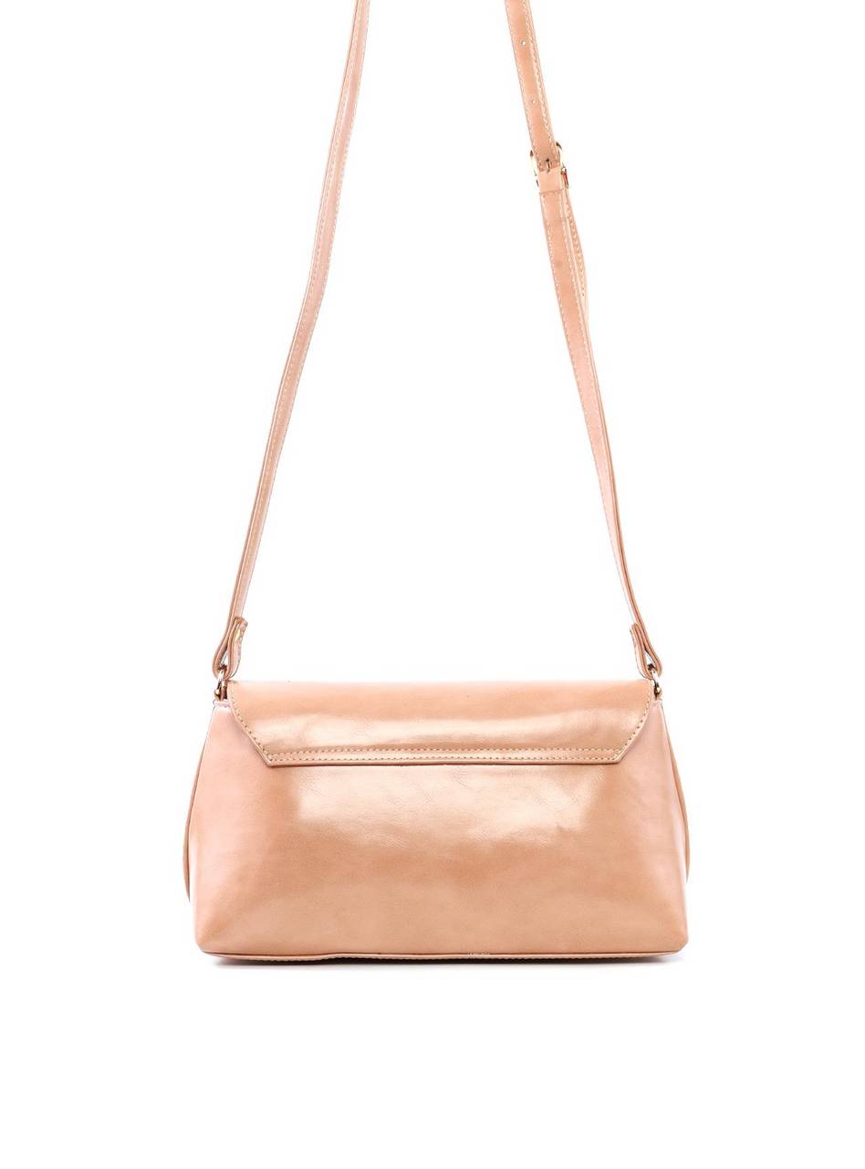 Bolsa Satchel Média Tampa com Recortes - Nude BSI-6484 - NU