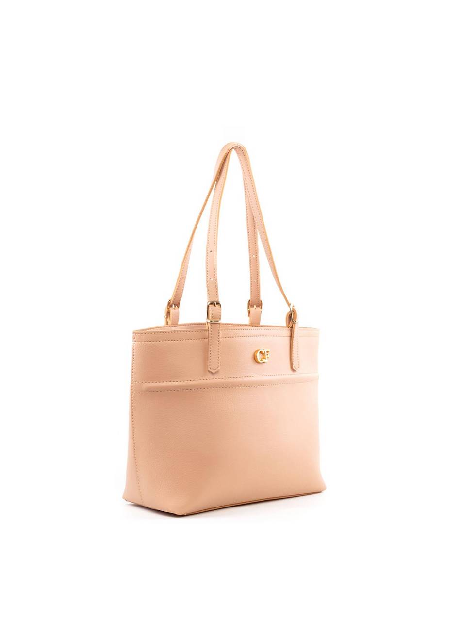 Bolsa Shopper Detalhe Costura e Alça Fivelas - Nude BSI-6376 - NU