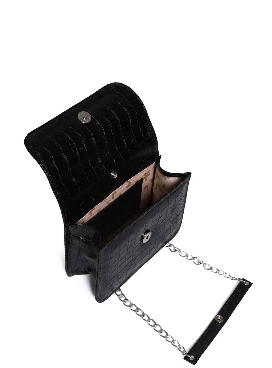 Bolsa Saddle Pequena Estruturada Alça Transversal Preta BSI-5724 - PR