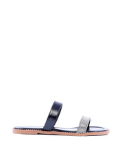 Rasteira de Dedo com Strass - Preta SDI-11798 - PR