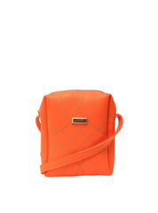 Bolsa Bag Pequena Transversal Costura Trançada Laranja BSI-5466 - LR
