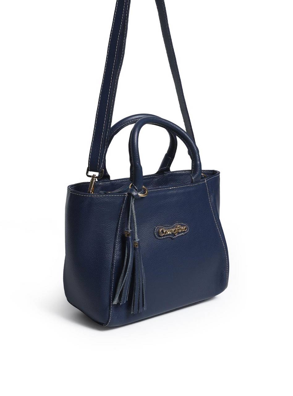 Bolsa Tote Média Coro Duas Vassourinhas Preta Azul BSI-5169 - AZ