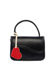 Bolsa Satchel Média com Charm de Coração - Preta BSI-6388 - PR