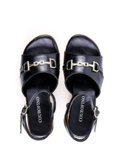 Sandália Anabela Cortiça Enfeite Bridão - Preta SDI-11921 - PR