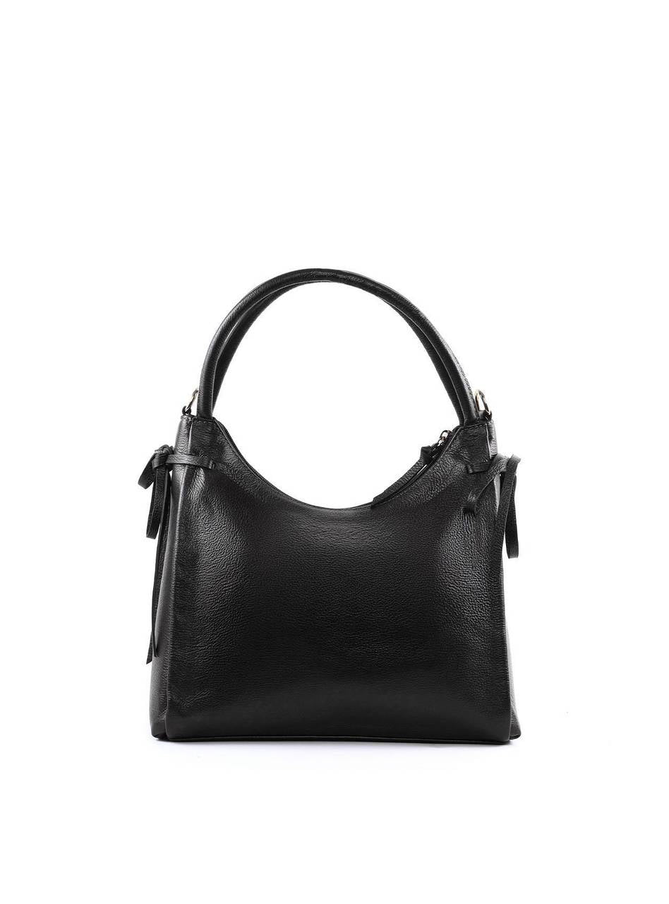 Bolsa Tote Grande Enfeite Laços Laterais Alça Dupla - Preta BSI-6375 - PR