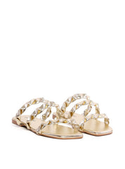 Rasteira com Tiras Entrelaçadas - Ouro SDI-12156 - AU