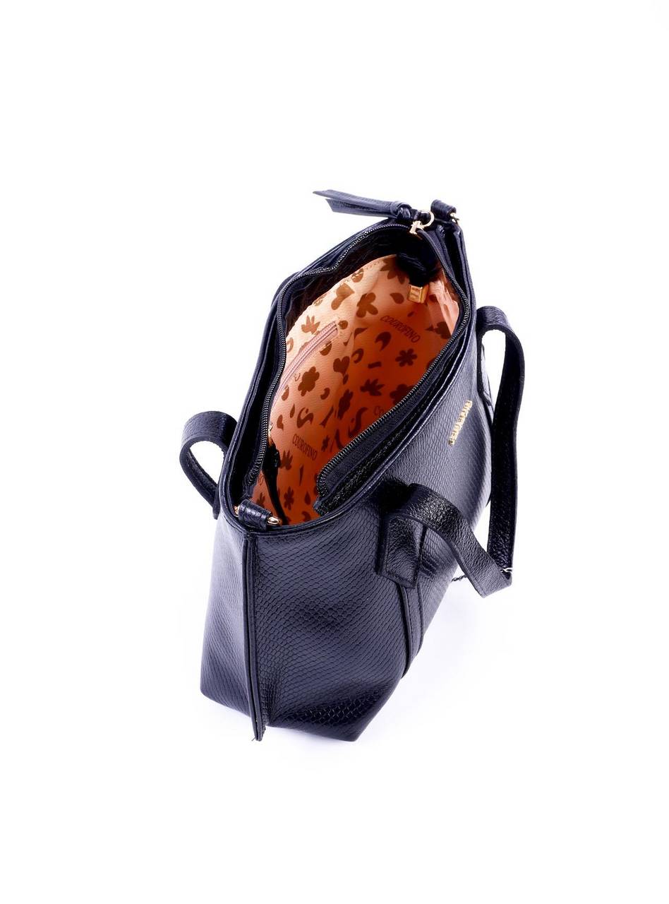 Bolsa Tote Alça Dupla Croco - Preta BSI-6329 - PR