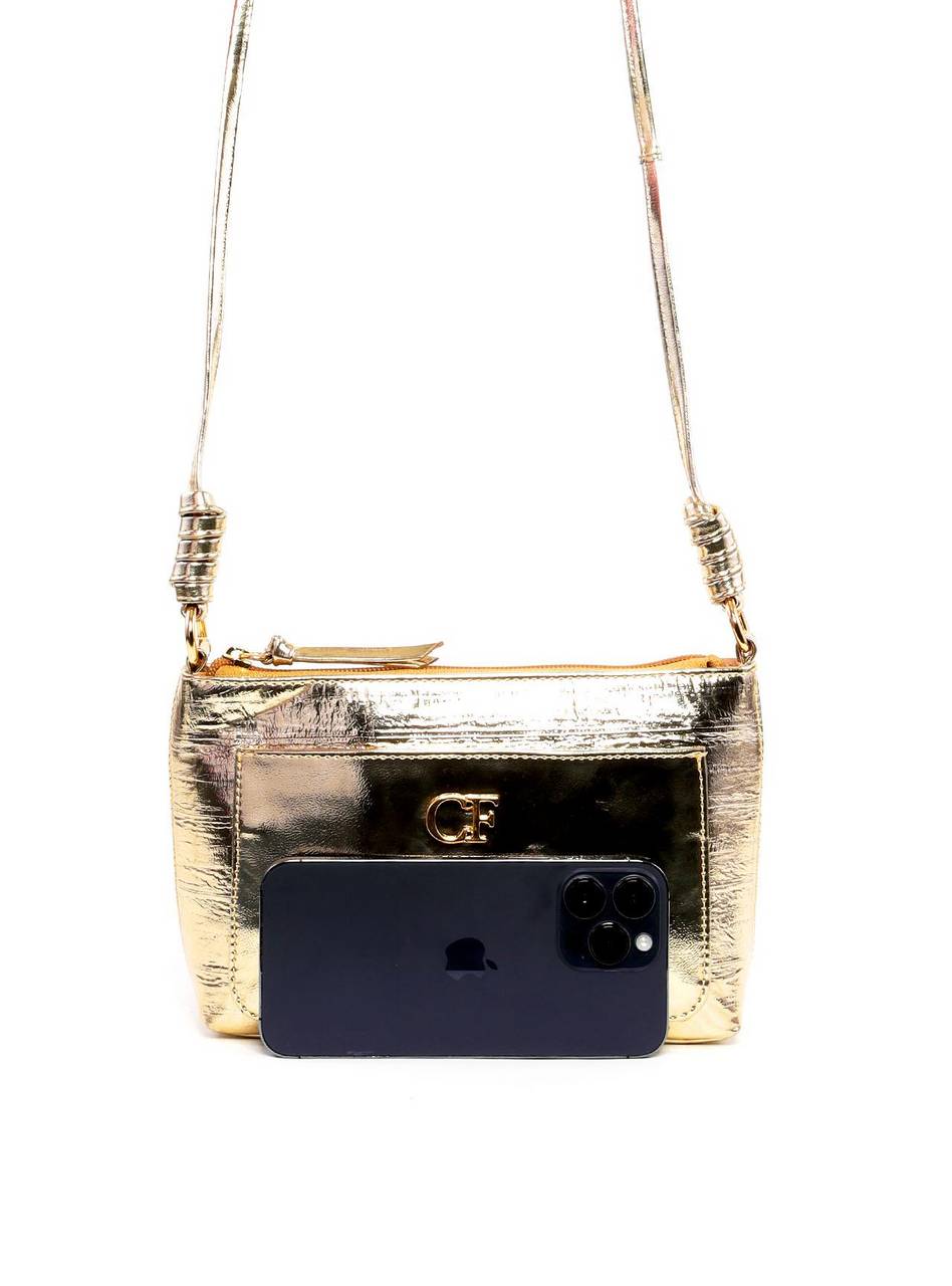 Bolsa Tote Pequena com Nó - Ouro BSI-6446 - AU