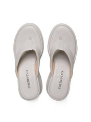 Tamanco Plataforma de Dedo com Detalhes de Costura - Cinza SDI-11663 - CZ