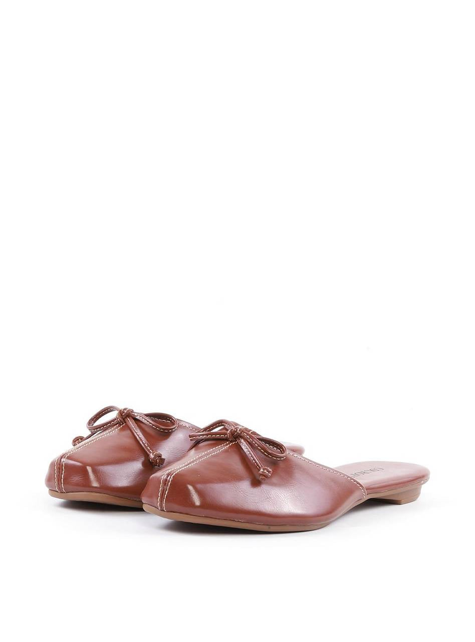 Mule Bico Quadrado Recorte Laço - Castor SDI-12059 - CS