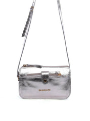 Bolsa Clutch Transversal com Bolso Removível - Prata BSI-6417 - PT