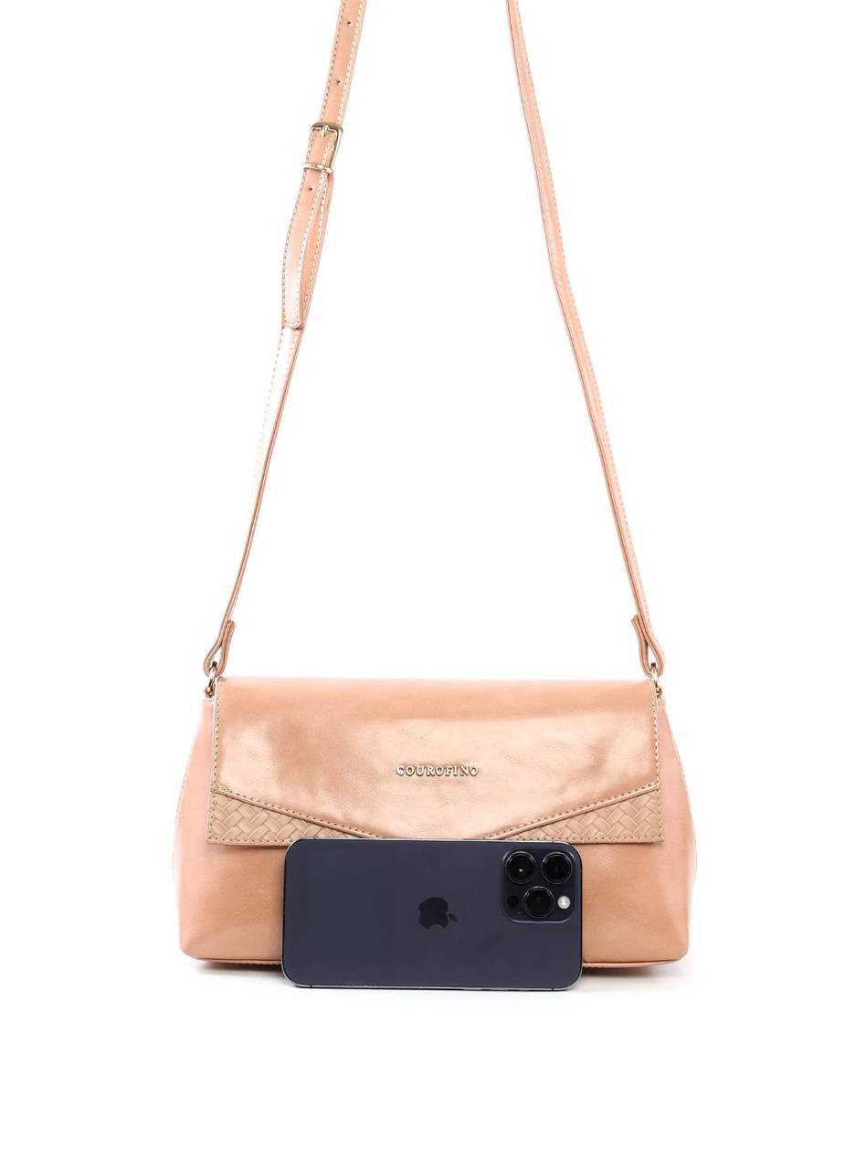 Bolsa Satchel Média Tampa com Recortes - Nude BSI-6484 - NU