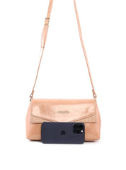 Bolsa Satchel Média Tampa com Recortes - Nude BSI-6484 - NU