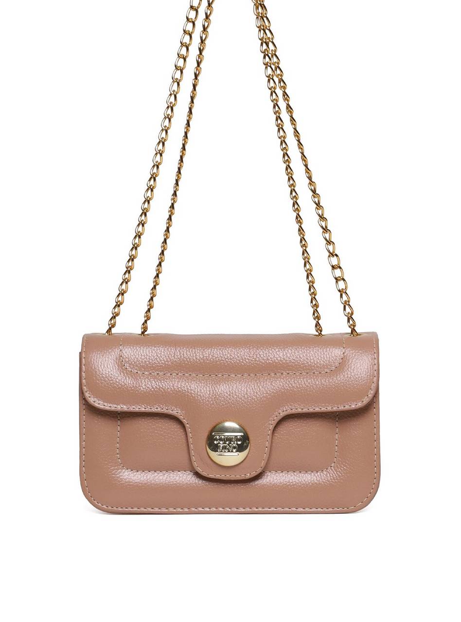 Bolsa Satchel Retangular com Tampa Matelasse - Nude BSI-5967 - NU