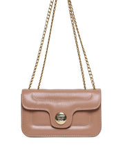 Bolsa Satchel Retangular com Tampa Matelasse - Nude BSI-5967 - NU