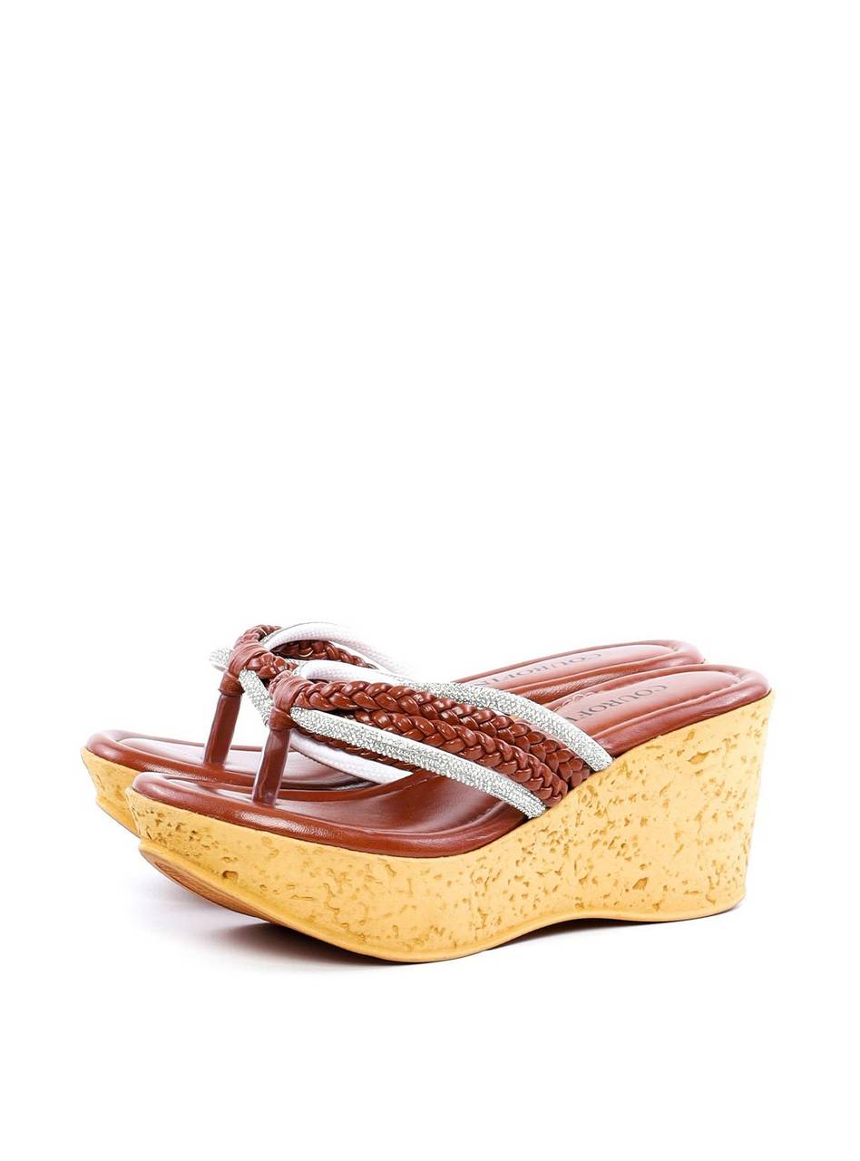 Tamanco Plataforma com Tiras e Strass - Castor SDI-11827 - CS
