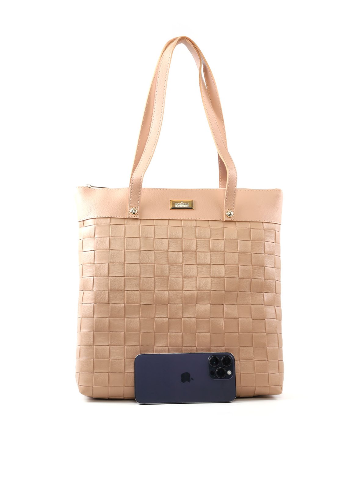Bolsa Shopper Tiracolo com Tressê e Esferas nas Alças BSI-6553 - NU