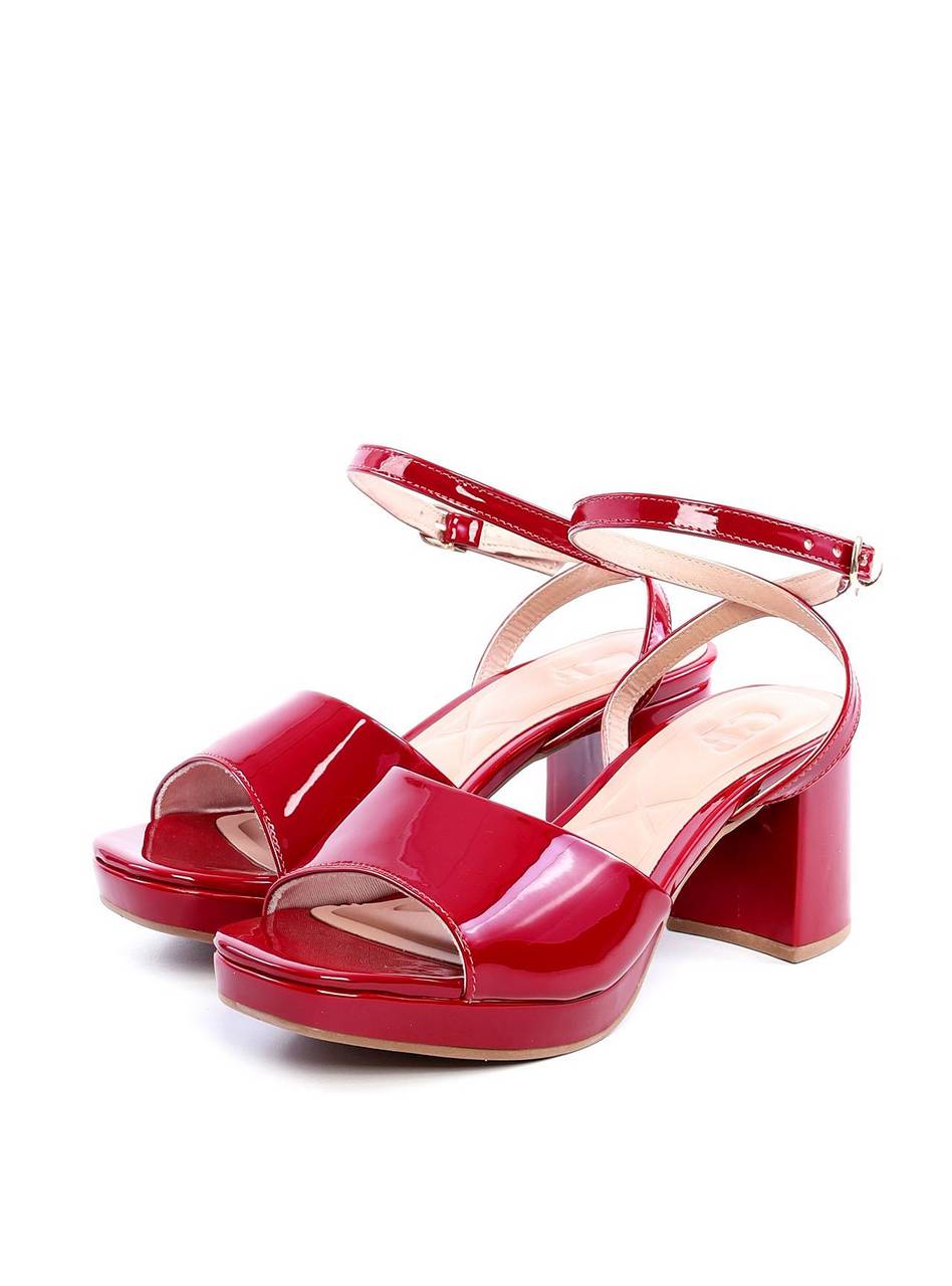 Sandália Salto Bloco Meia Pata Verniz - Vermelha SDI-11756 - VE