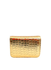Bolsa Saddle Pequena Estruturada Alça Transversal Ouro BSI-5724 - AU