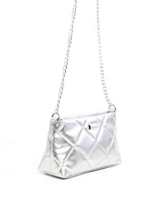 Bolsa Clutch Transversal em Metalassê - Prata BSI-6288 - PT