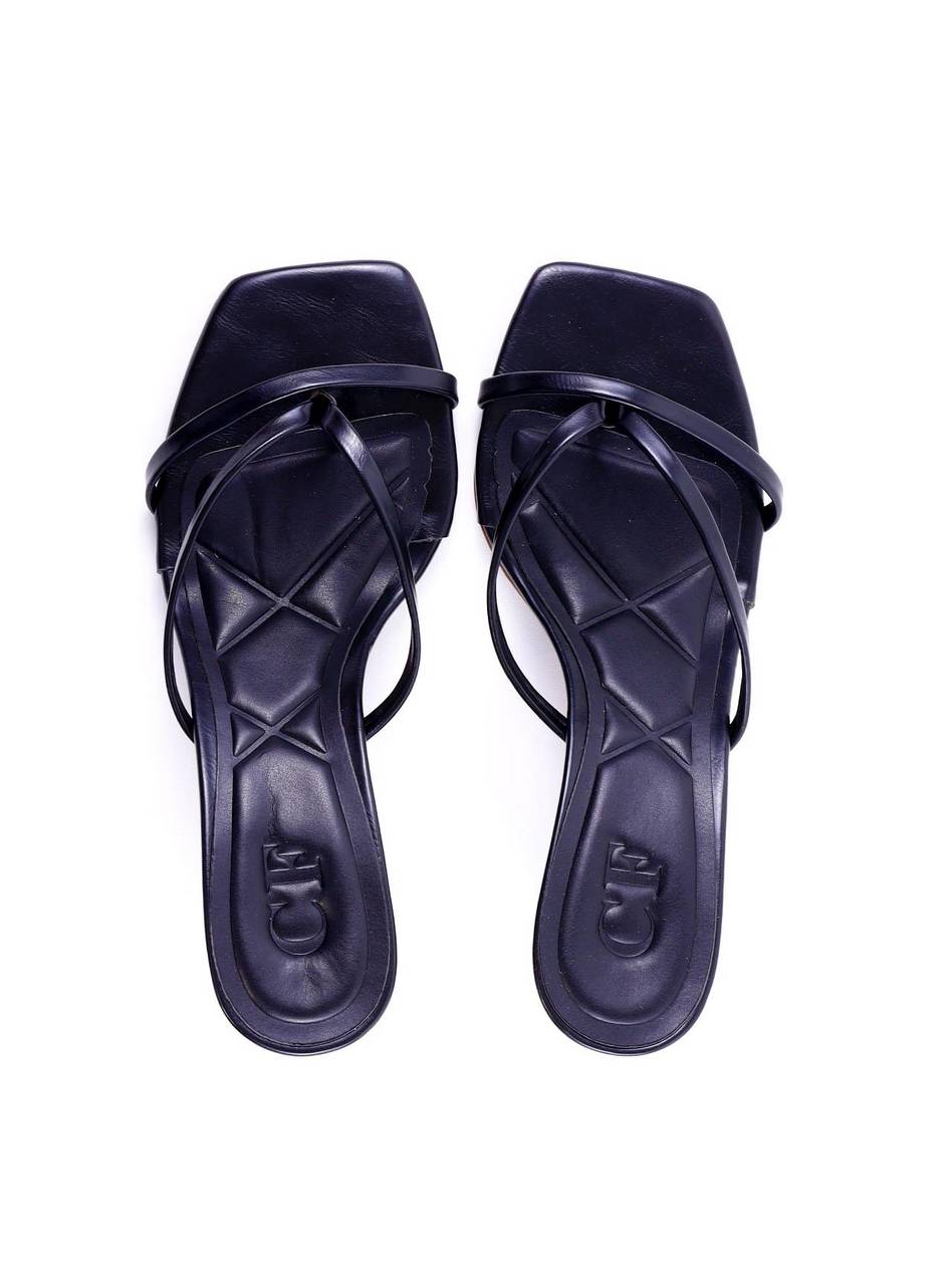 Sandália Anabela Tiras Finas - Preta SDI-11939 - PR