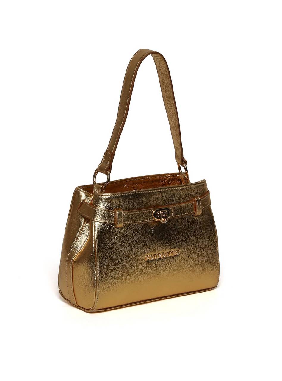 Bolsa Tote Detalhe de Cinto com Fecho Giratório - Ouro BSI-5992 - AU