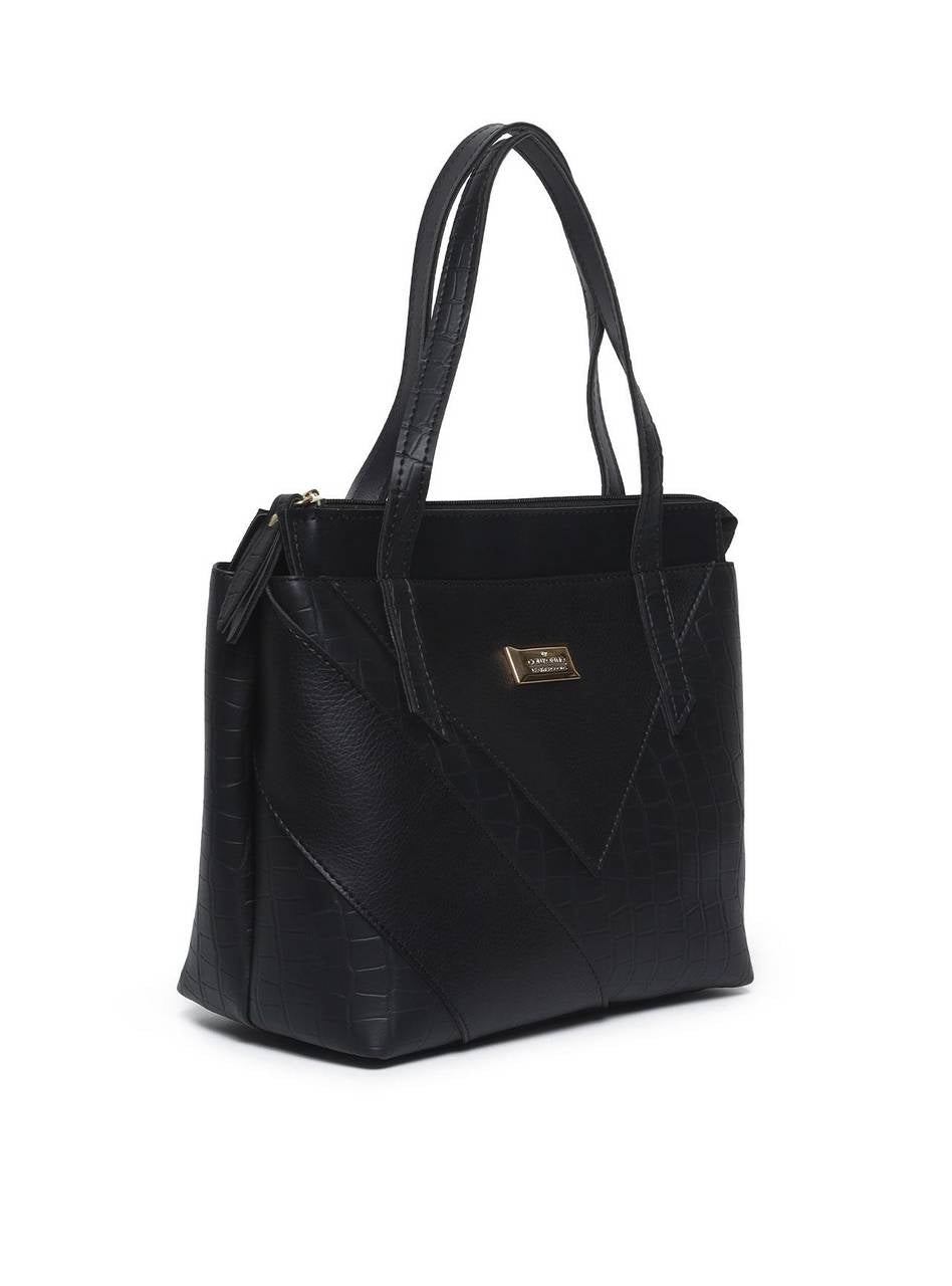 Bolsa Feminina Shopper Média Tiracolo Preta BSI-5903 - PR