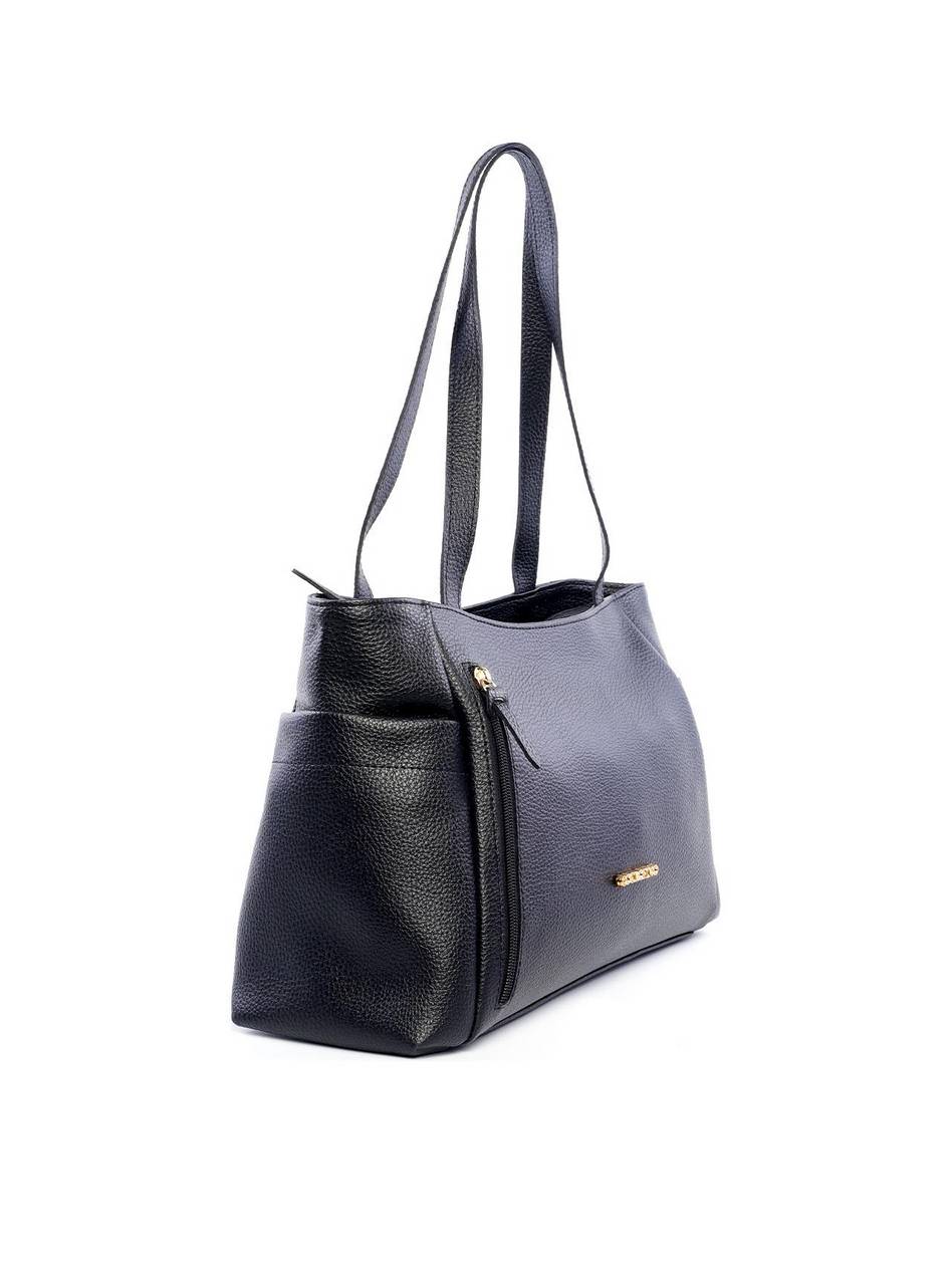 Bolsa Tote com Ziper Frontal Vertical - Preta BSI-6177 - PR