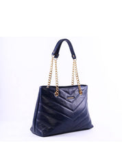 Bolsa Tote em Matelassê com Retalho - Azul BSI-6366 - AZ