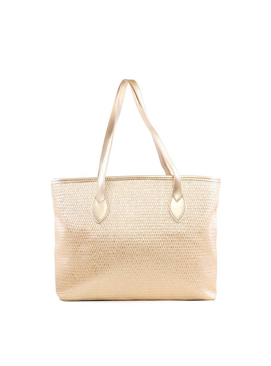 Bolsa Shopper em Palha com Bag Charm - Ouro BSI-6247 - AU