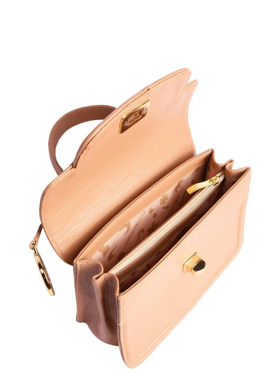 Bolsa Satchel Couro Pequena Transversal Nude BSI-5754 - NU