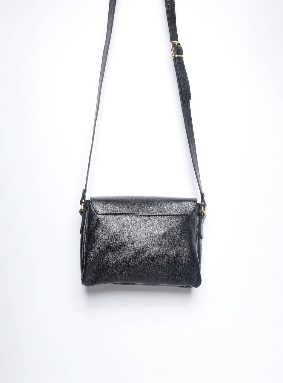 Bolsa Saddle Pequena Couro Alça Regulável Preta BSI-5739 - PR