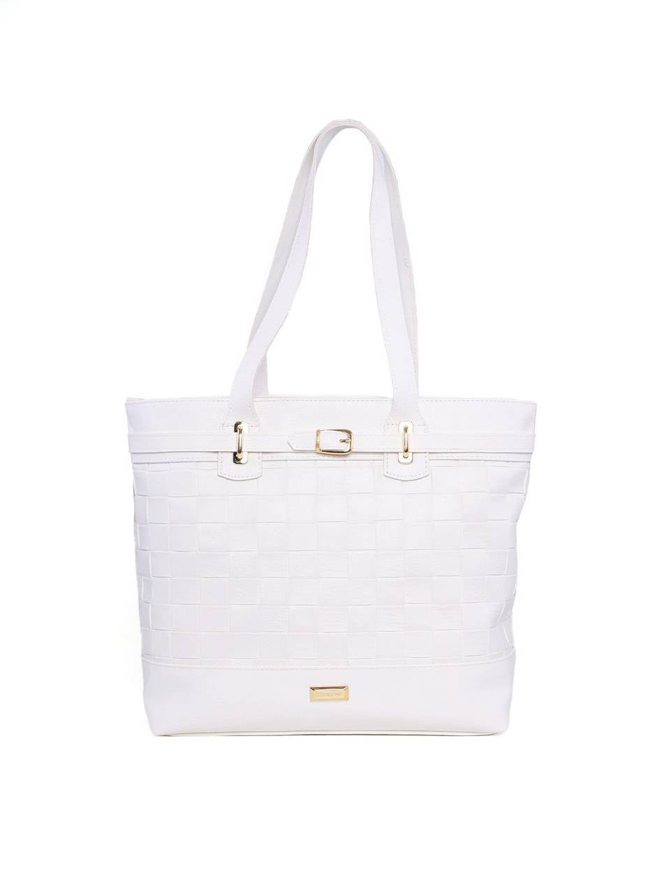 Bolsa Shopper em Tressê com Detalhe de Cinto - Branca BSI-6211 - BR