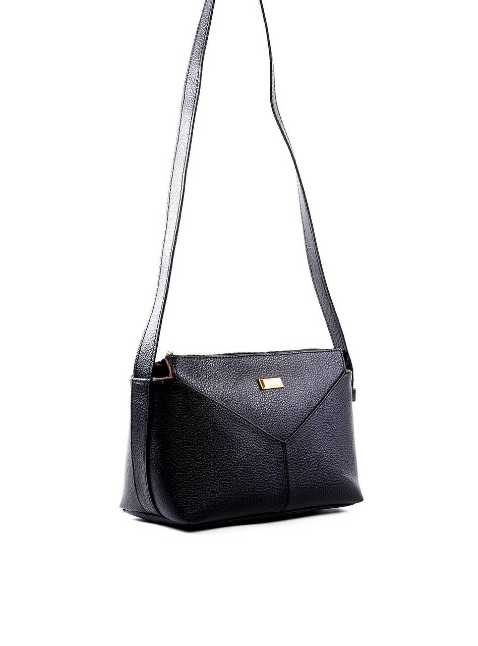 Bolsa Tote Transversal com Costura Frontal - Preta BSI-6451 - PR