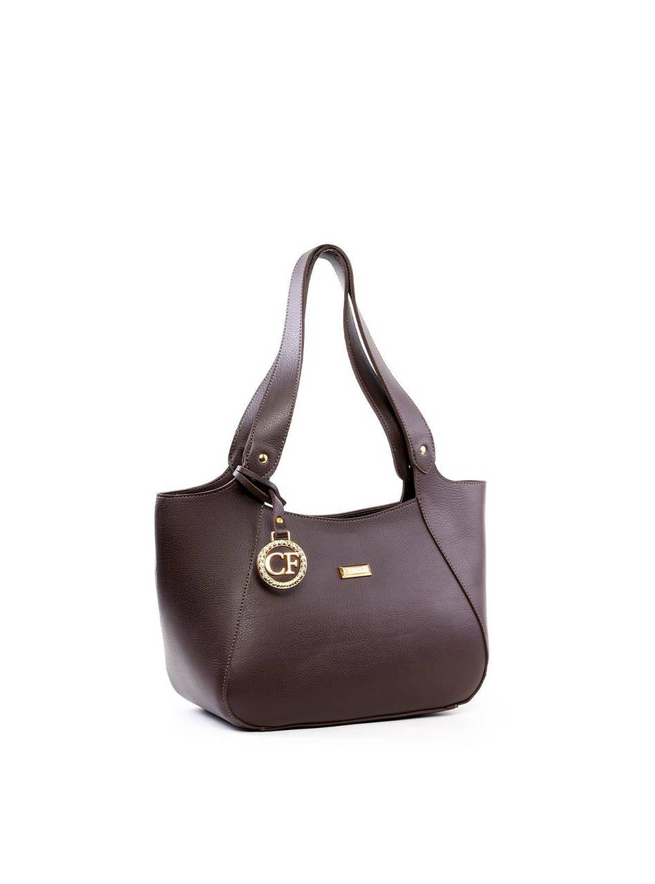 Bolsa Shopper Média com Charm CF - Cacau BSI-6461 - CA