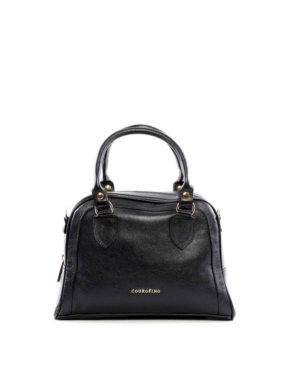 Bolsa Baú com Recortes e Alça Dupla - Preta BSI-6442 - PR