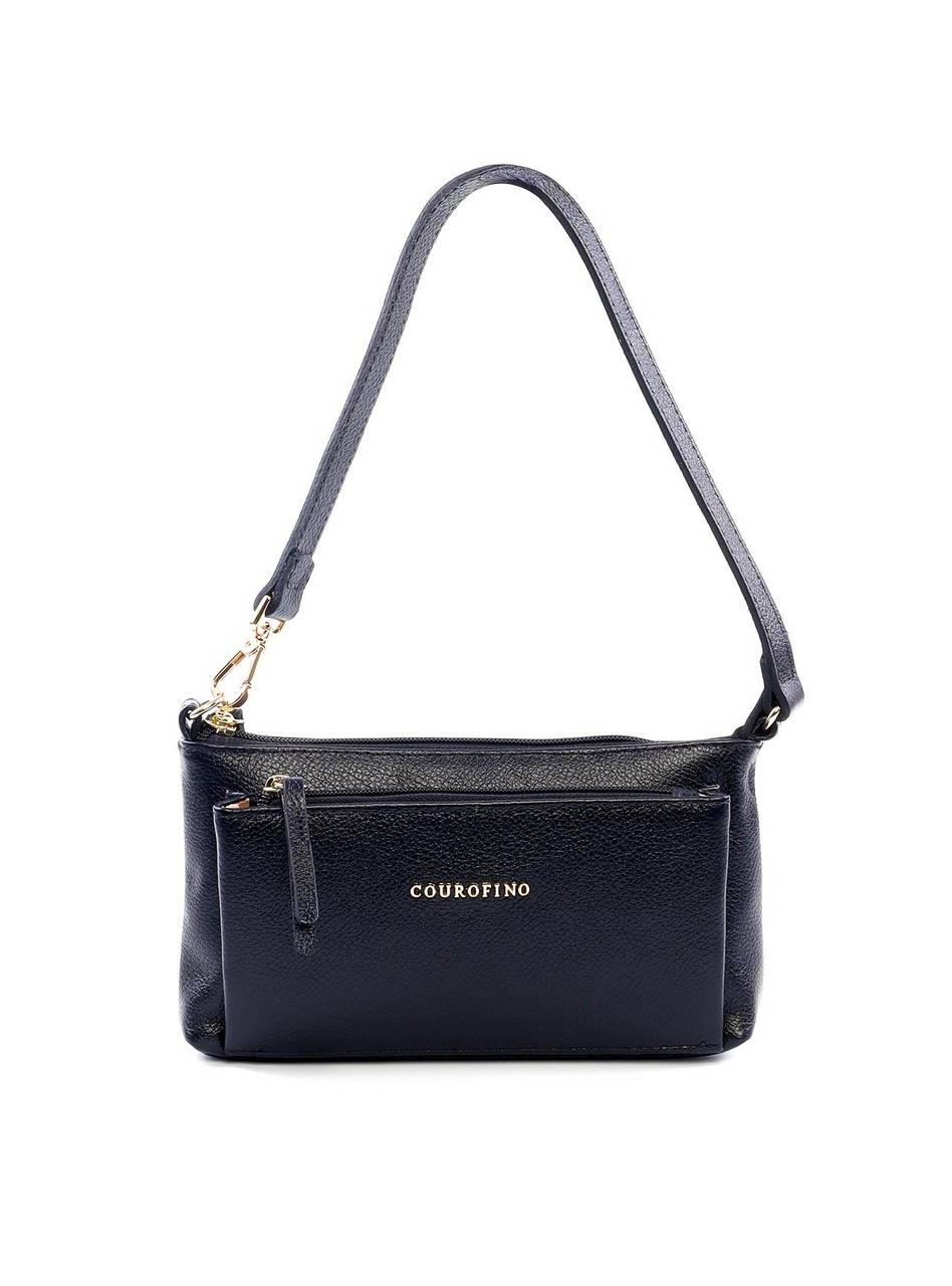 Bolsa Baguette com Bolso Grande Frontal - Preta BSI-6130 - PR