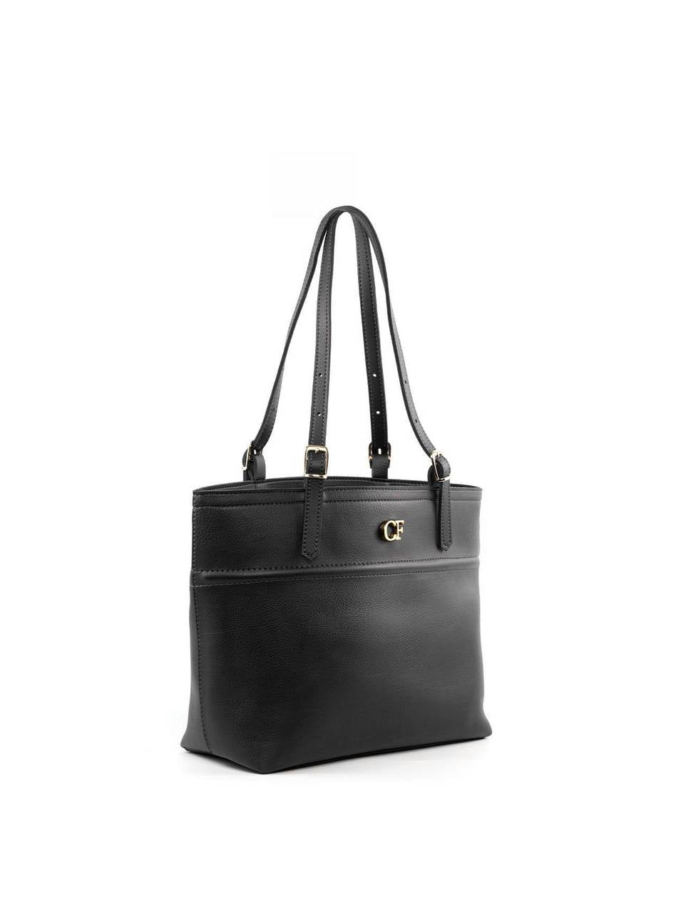 Bolsa Shopper Detalhe Costura e Alça Fivelas - Preta BSI-6376 - PR