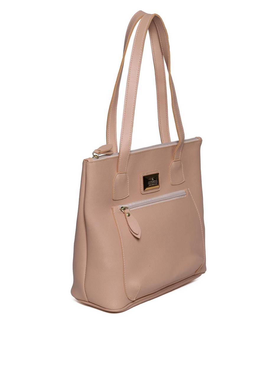 Bolsa Tote com Bolso Grande Frontal - Nude BSI-5470 - NU