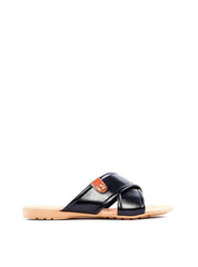 Rasteira Comfort Tiras Cruzadas Detalhe CF - Preta SDI-11988 - PR