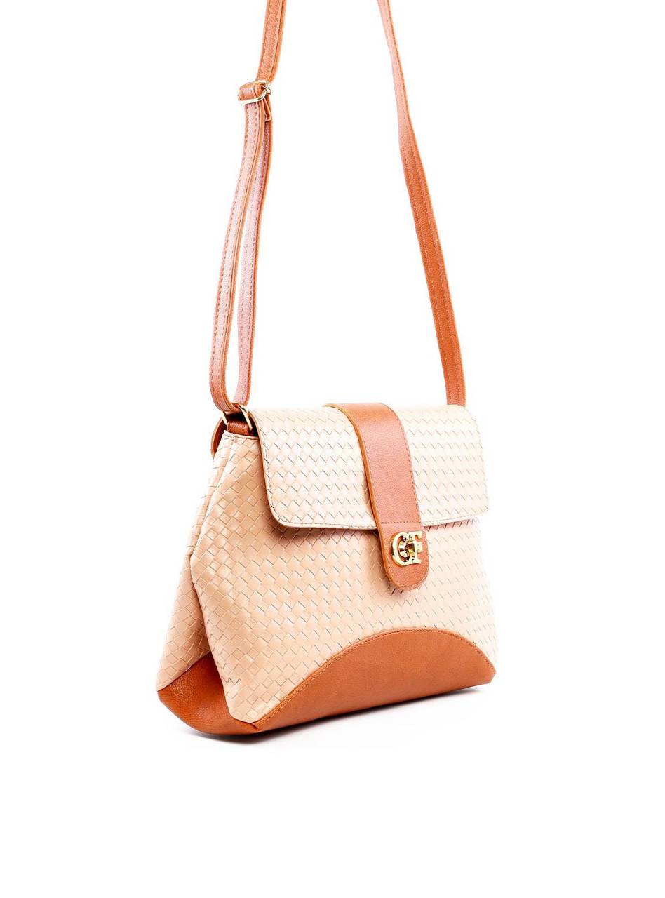 Bolsa Janaina Satchel em Tressê - Nude BSI-6295 - NU