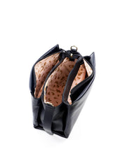 Bolsa Tote com Alça Trançada de Mão - Preta BSI-6078 - PR