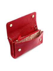 Bolsa Clutch Retangular Enfeite Flor Alça Corrente - Vermelha BSI-6372 - VE